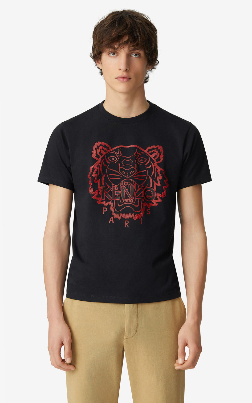 Kenzo Tiger Camisetas Hombre Negras | 9520387-MZ